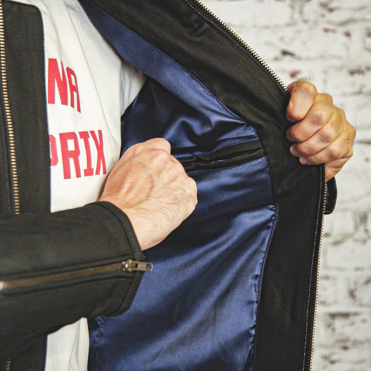 Age of Glory Worker Coated Denim Jacket - Black