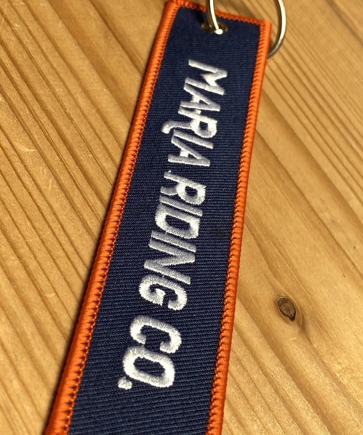Maria Riding Company Stripe Keyring - Orange/Blue