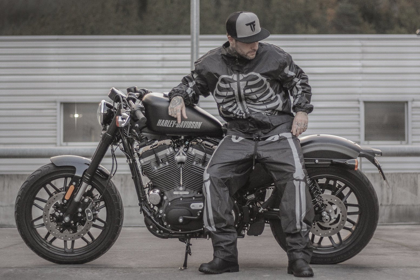 Fuel Day of the Dead Rain Suit - Black