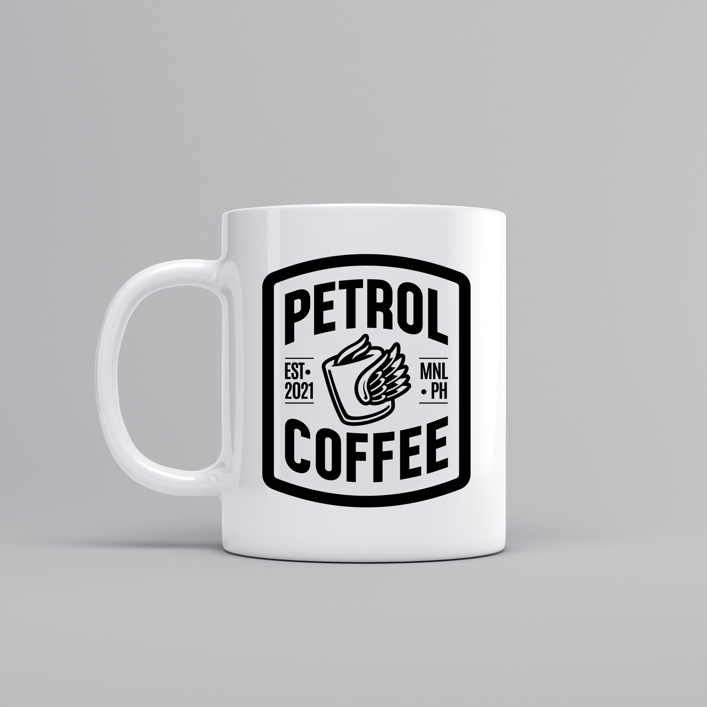Petrol Coffee Ceramic Mug - White Logo