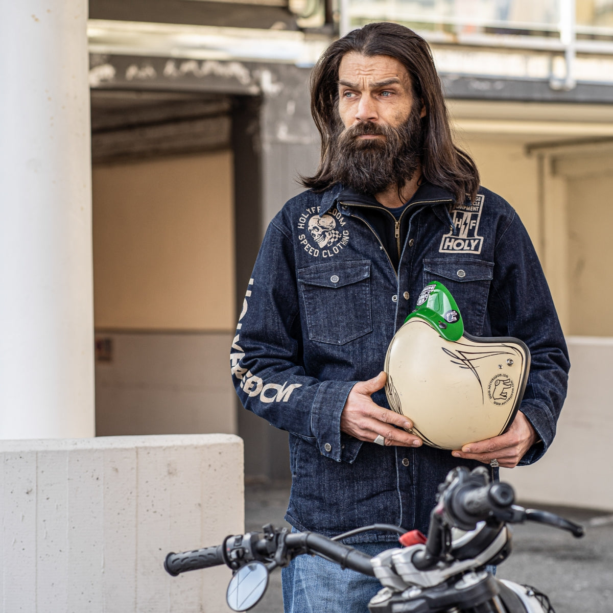 Holyfreedom Genoa Stampato Denim Jacket MOTOMAN