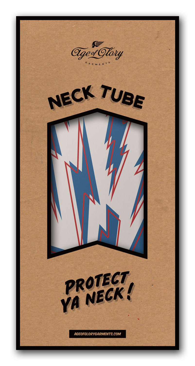 Age of Glory Bolts Neck Tube - Ecru/Royal Blue/Red