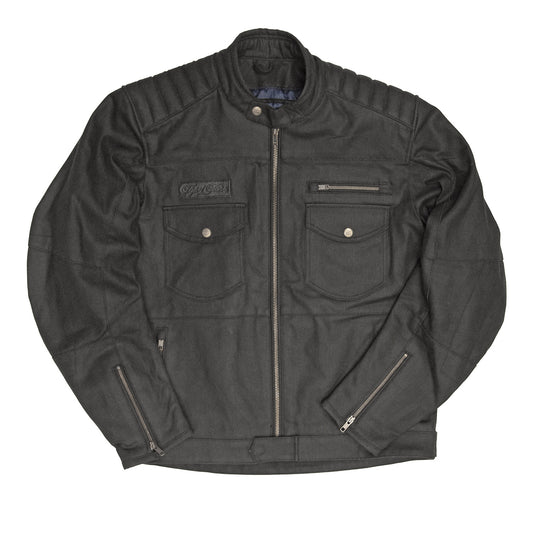 Age of Glory Worker Coated Denim Jacket - Black