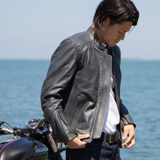 Degner 26SJ-8 Leather Mesh Jacket - Black