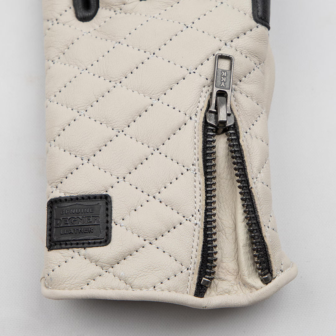 Degner TG-99 Quilted Leather Gloves - Ivory