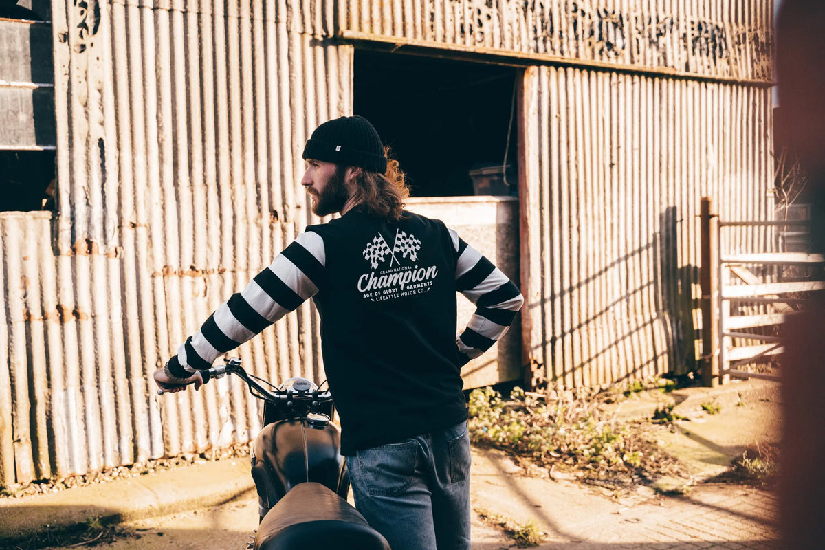 Age of Glory Victory LS Tee - Washed Black/Off-White