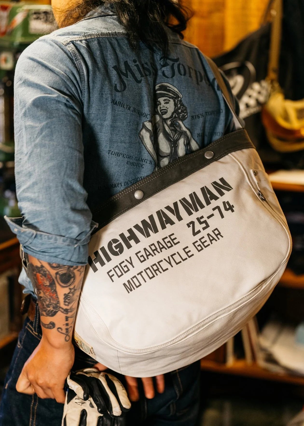 Fogy Garage Newsboy Crossbody Bag - White