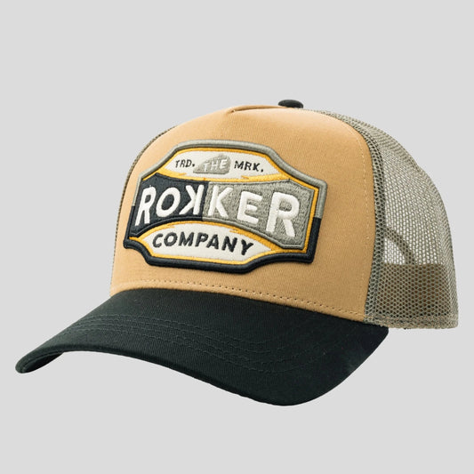 Rokker Shield Trucker Cap - Green/Beige/Black