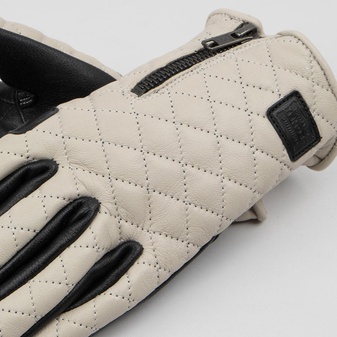 Degner TG-99 Quilted Leather Gloves - Ivory