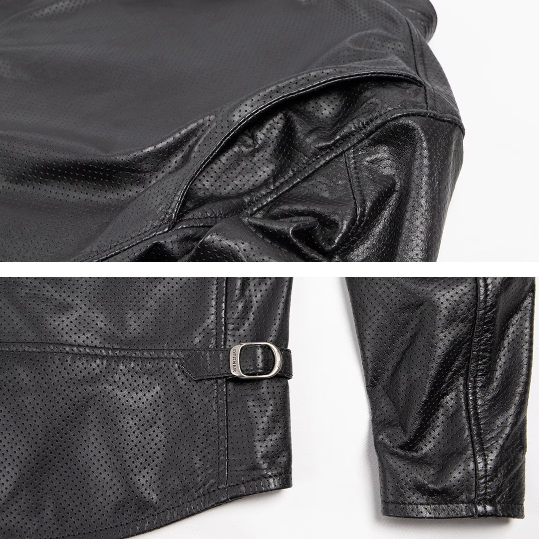 Degner 26SJ-8 Leather Mesh Jacket - Black