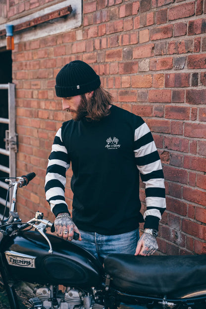 Age of Glory Victory LS Tee - Washed Black/Off-White