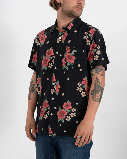 Riding Culture Kauai Hawaiian Shirt - Black