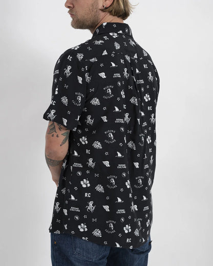 Riding Culture Ocean Hawaiian Shirt - Black