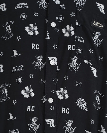 Riding Culture Ocean Hawaiian Shirt - Black