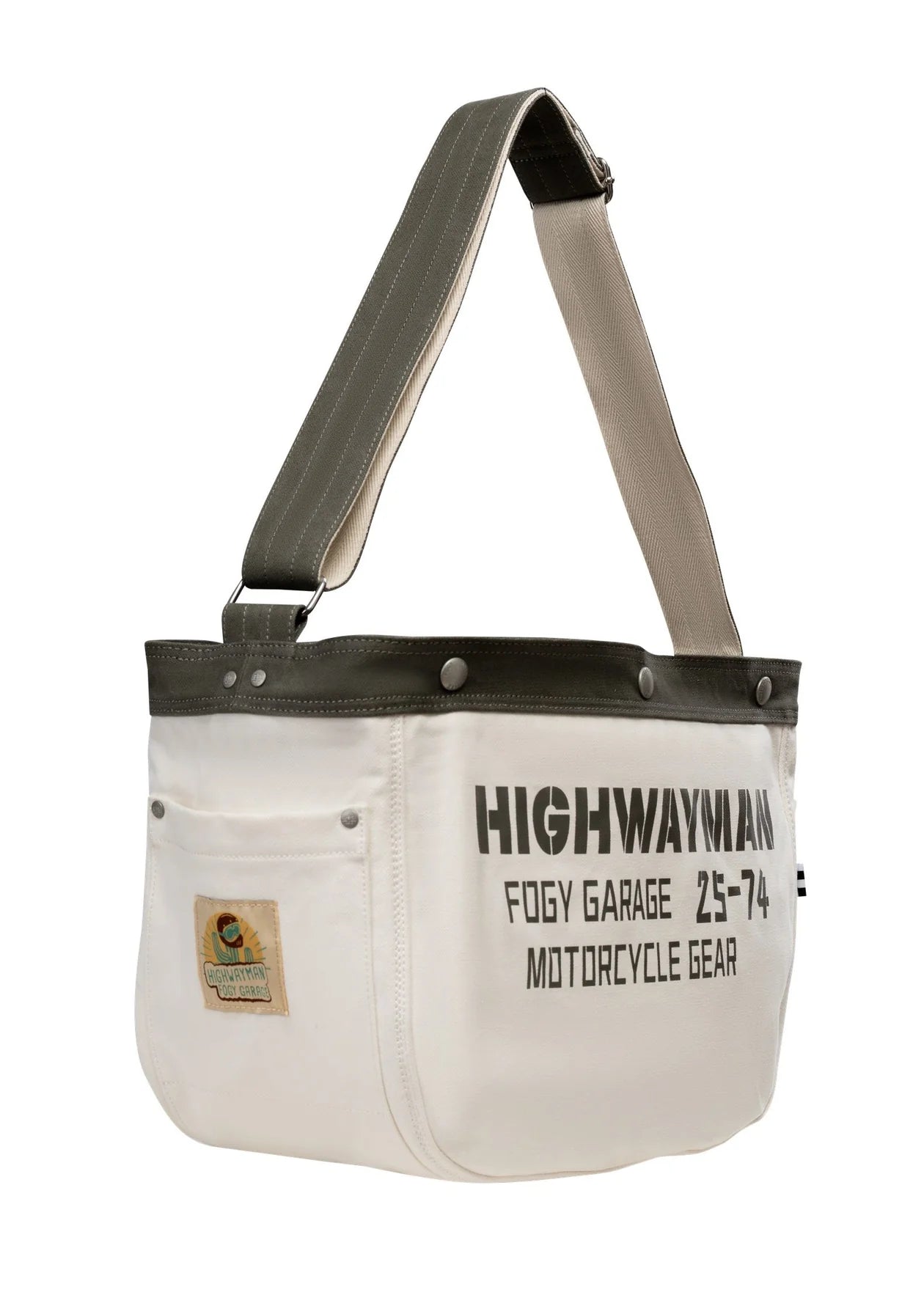 Whiteヨイコページ　パック　250 Fogy Garage Newsboy Crossbody Bag - White – MOTOMAN