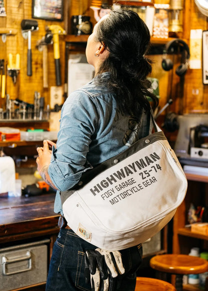 Fogy Garage Newsboy Crossbody Bag - White