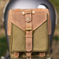 Goldtop Canvas & Leather Small Tank Bag - Olive/Tan