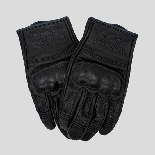 Rokker Tucson Perforated Leather Gloves - Black