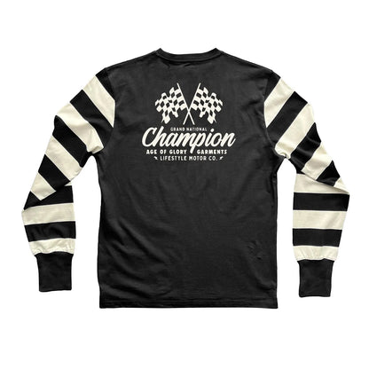 Age of Glory Victory LS Tee - Washed Black/Off-White