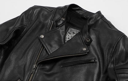 Degner 23SJ-4 Mesh Leather Jacket - Black