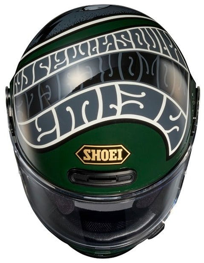 Shoei Glamster Heiwa Motorcycle - TC-4 Green/Grey