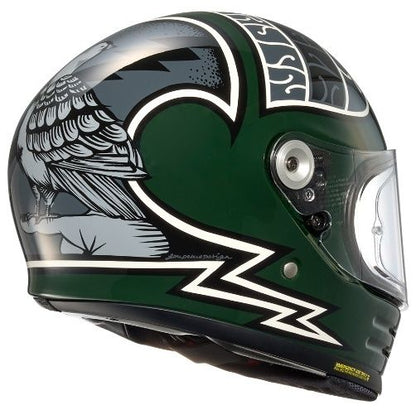 Shoei Glamster Heiwa Motorcycle - TC-4 Green/Grey