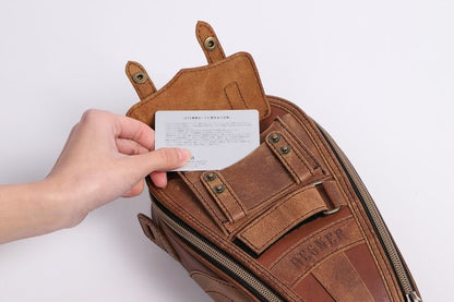 Degner SB-92 Leather Magnetic Tank Bag - Brown