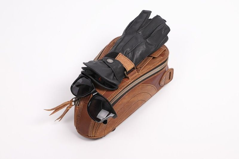 Degner SB-92 Leather Magnetic Tank Bag - Brown