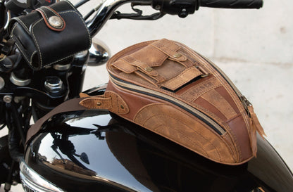 Degner SB-92 Leather Magnetic Tank Bag - Brown
