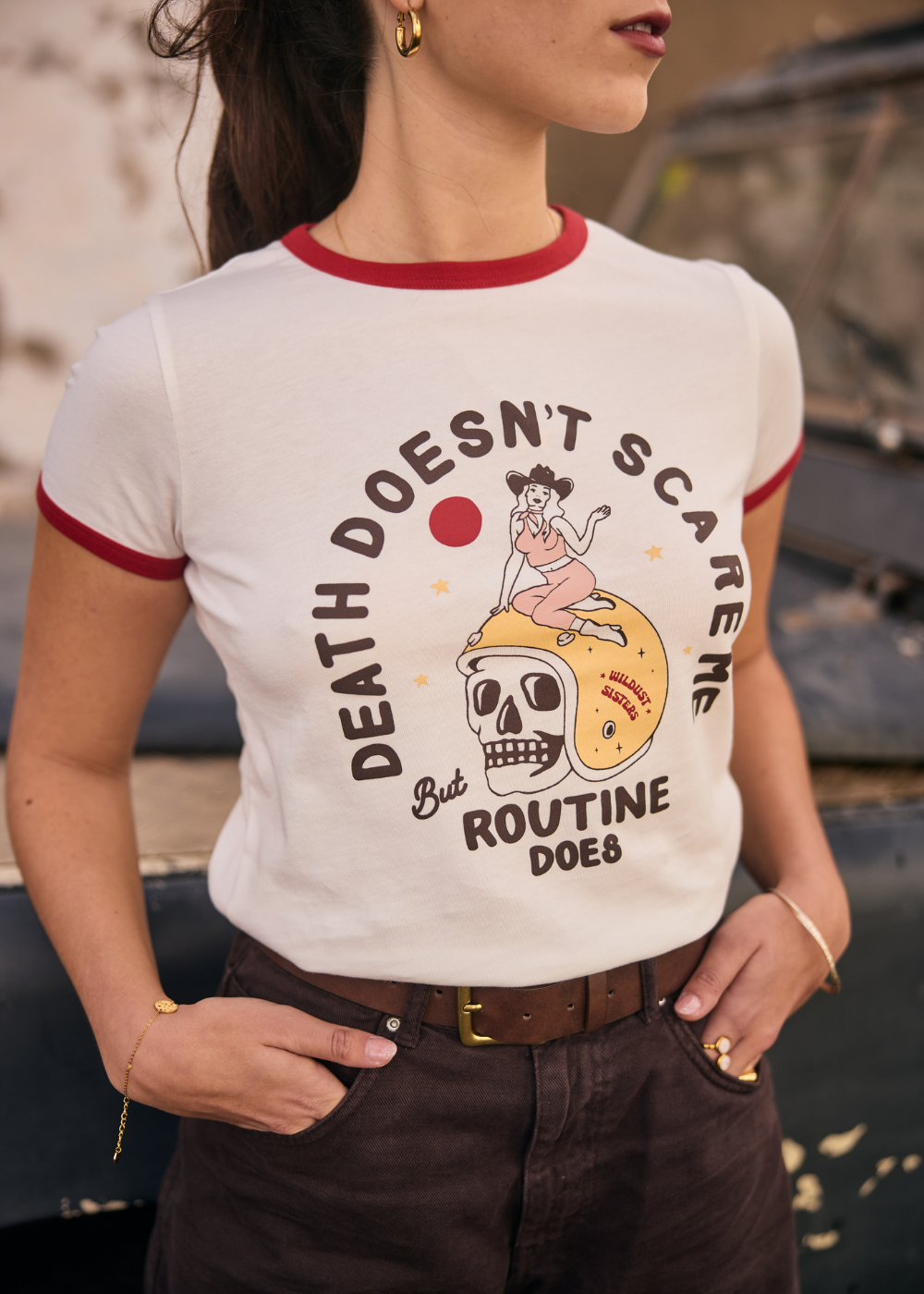 Wildust Sisters Ringer T-Shirt - Scary Routine