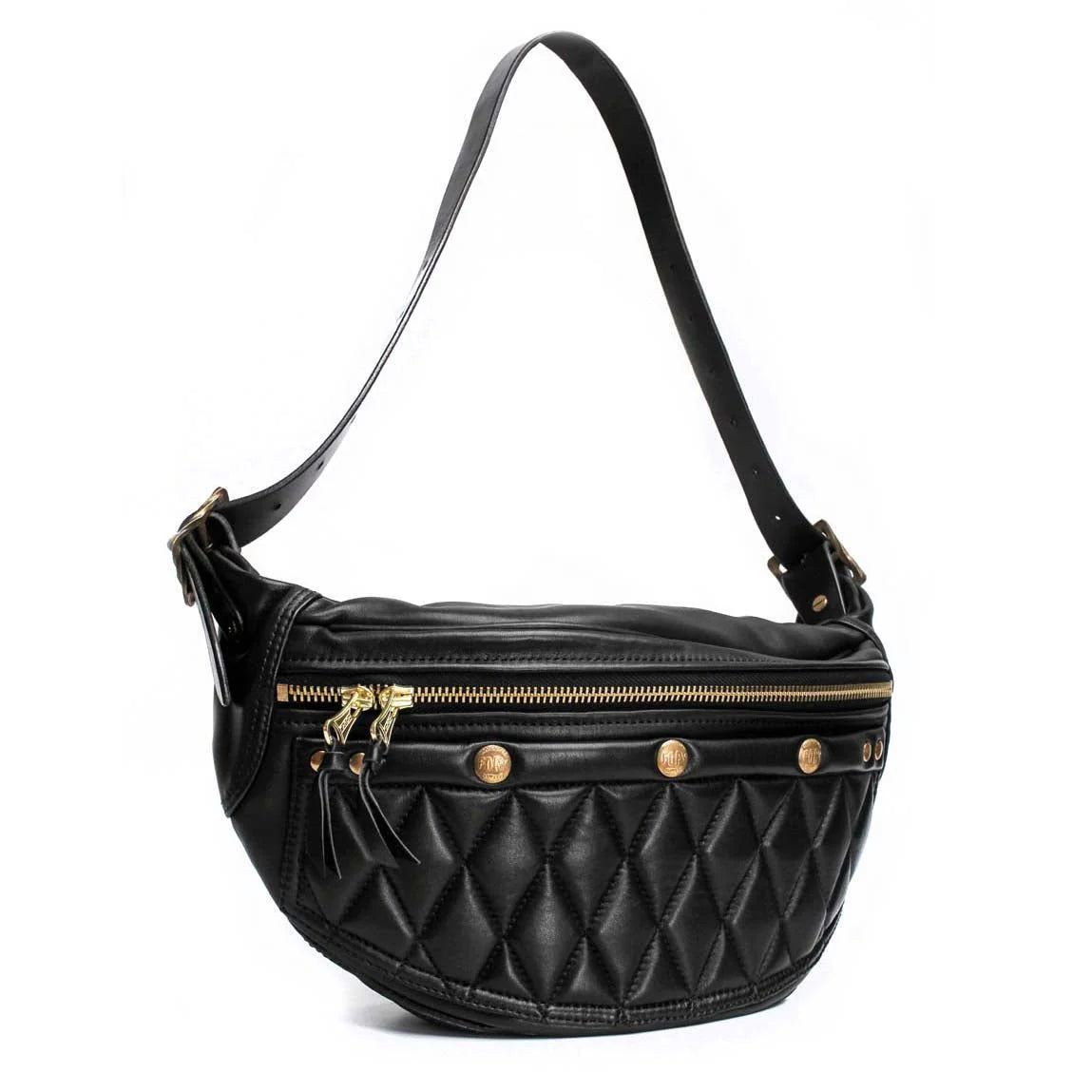 Fogy Garage Diamond Quilted Fanny Pack - Black