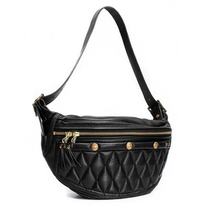 Fogy Garage Diamond Quilted Fanny Pack - Black