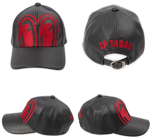 Degner x SP Tadao Leather Cap - Black/Red