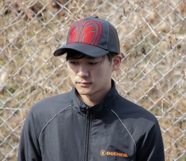 Degner x SP Tadao Leather Cap - Black/Red