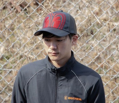 Degner x SP Tadao Leather Cap - Black/Red