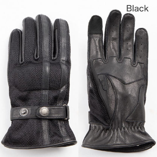 Degner TG-96M Mesh Gloves - Black/Black