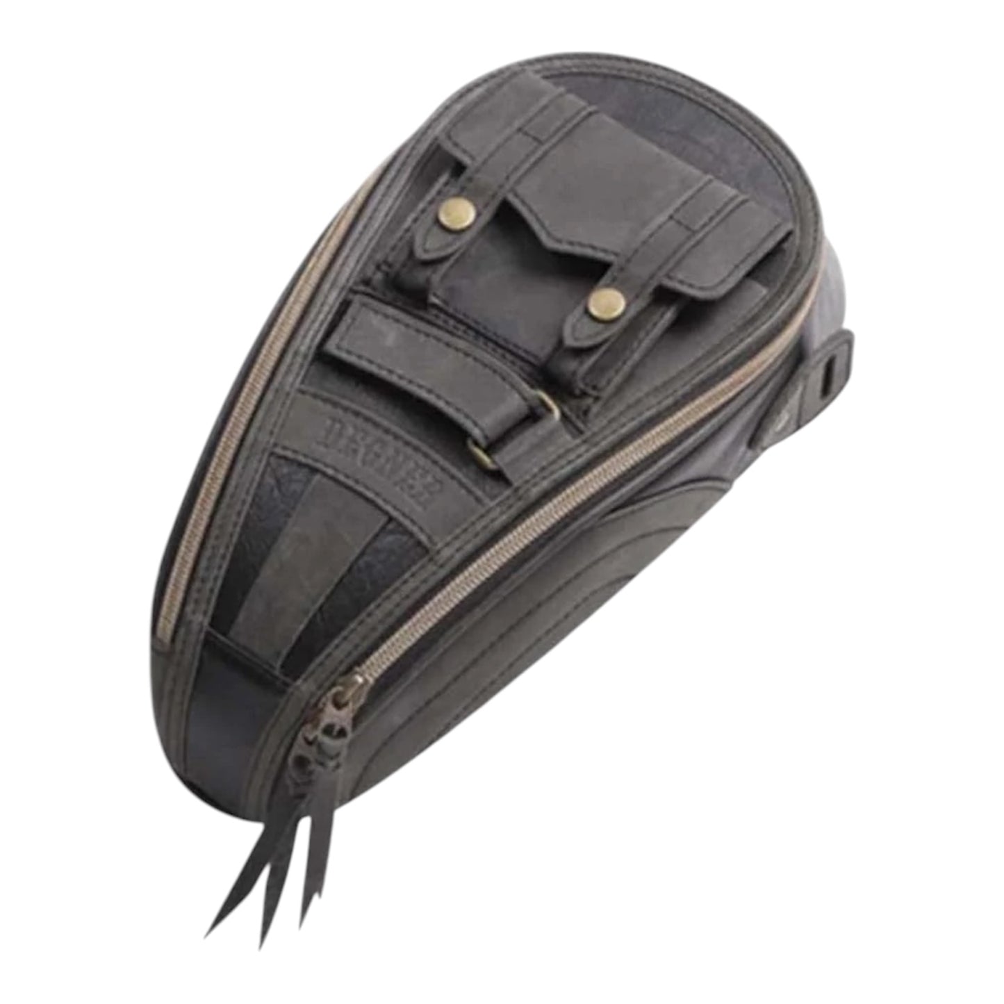 Degner SB-92 Leather Magnetic Tank Bag - Black