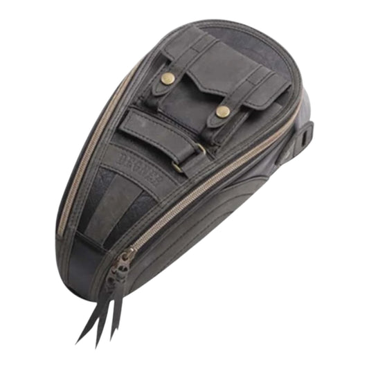 Degner SB-92 Leather Magnetic Tank Bag - Black