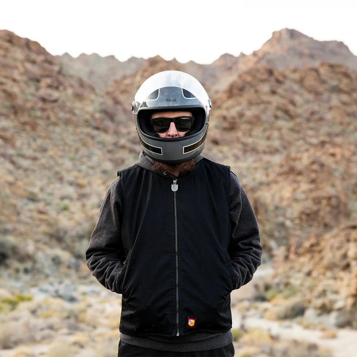 Biltwell Gringo S ECE22.06 - Gloss Storm Grey/Black Tracker