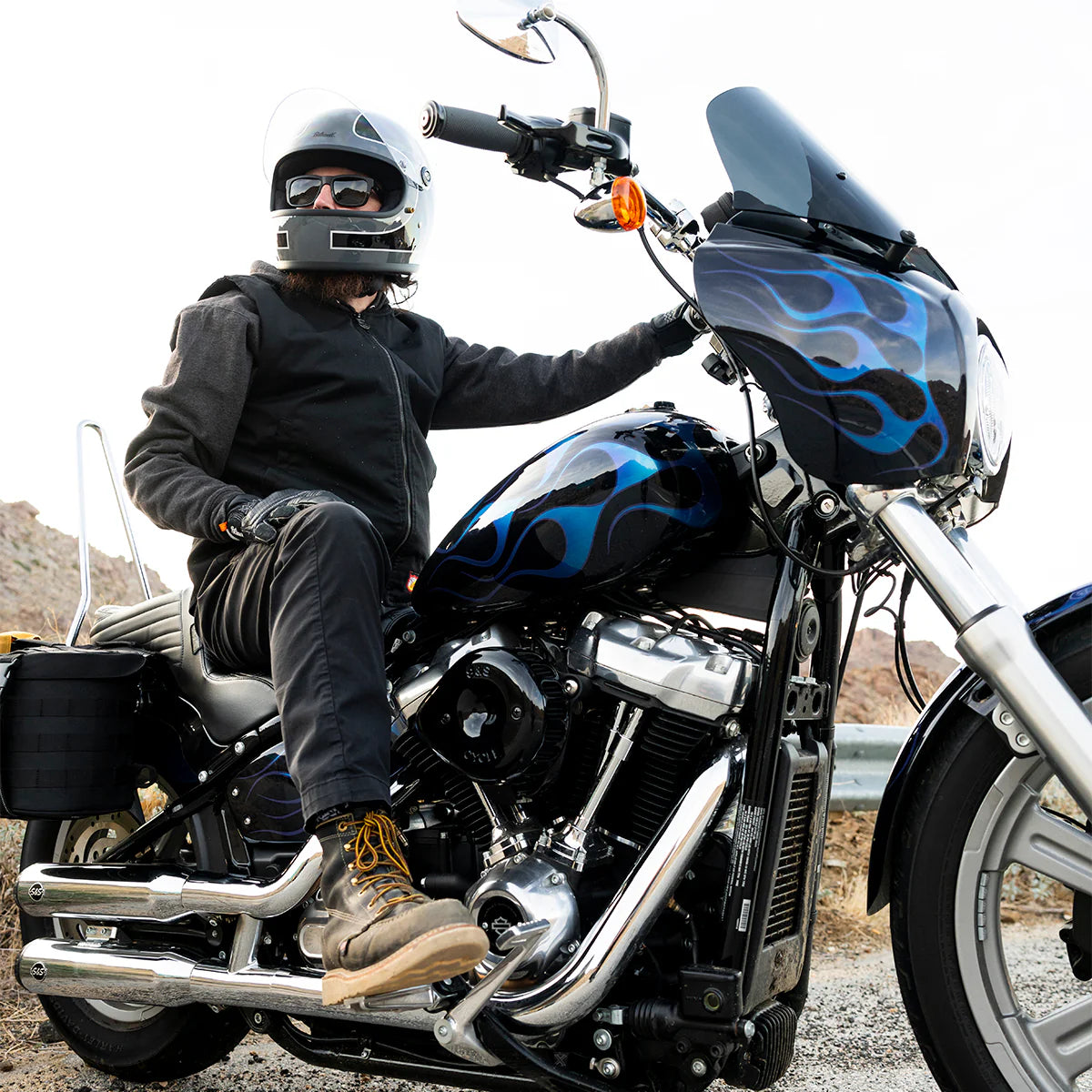 Biltwell Gringo S ECE22.06 - Gloss Storm Grey/Black Tracker