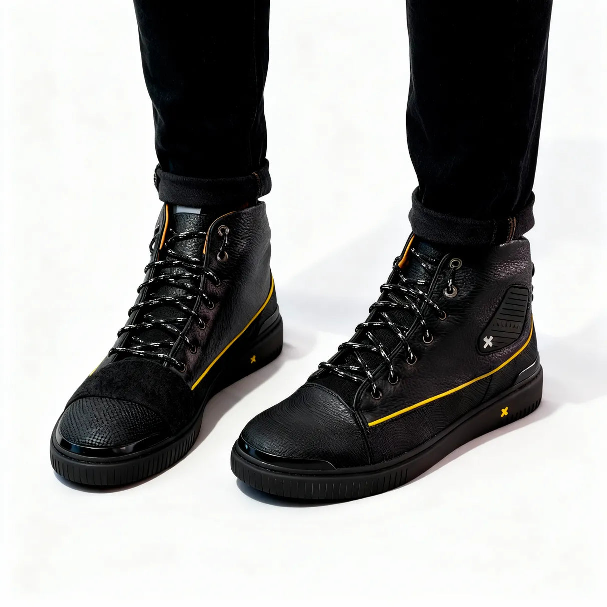 Umberto Luce Borox Moto Sneakers - Black