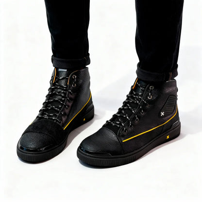 Umberto Luce Borox Moto Sneakers - Black