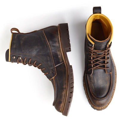 Umberto Luce MG Mens Moto Boots - Brown