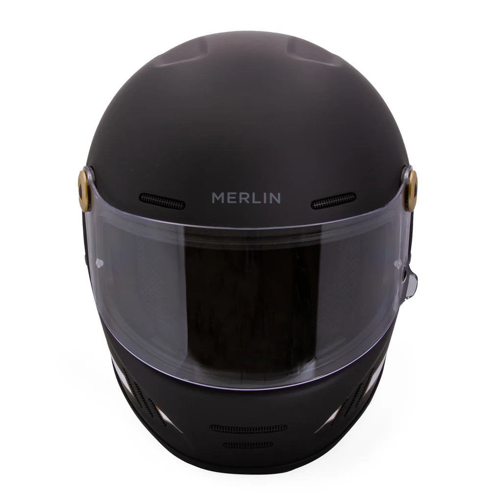 Revival Vintage Full Face Helmet - Flash Matt Black