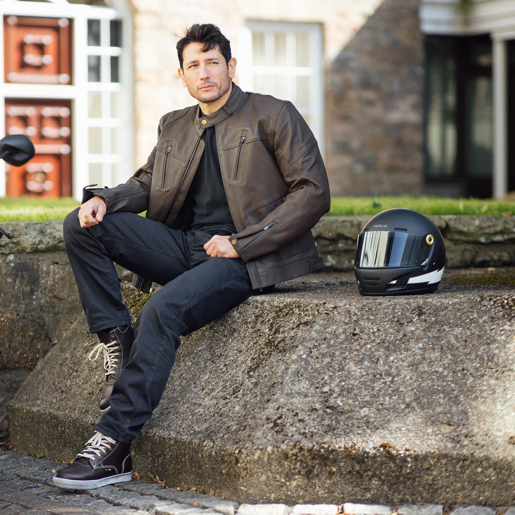 Revival Vintage Full Face Helmet - Flash Matt Black