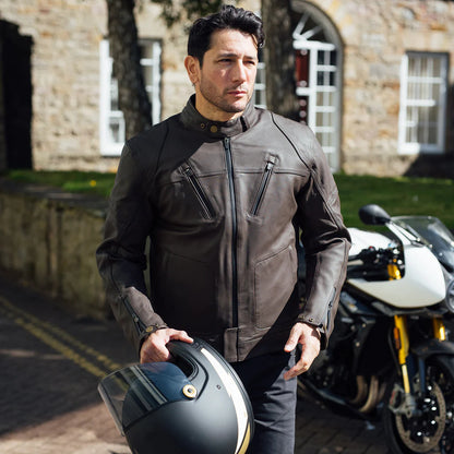 Revival Vintage Full Face Helmet - Flash Matt Black