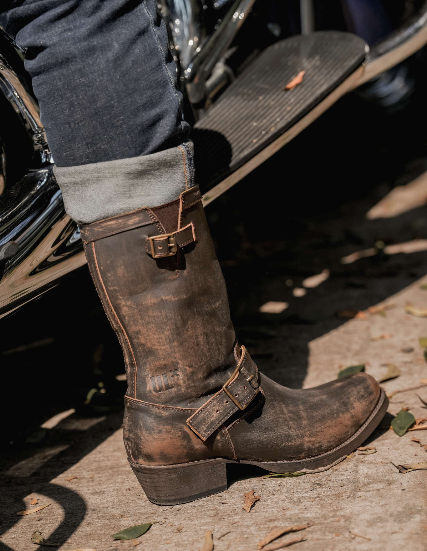 Umberto Luce Mojave Biker Cowboy Boots - Brown