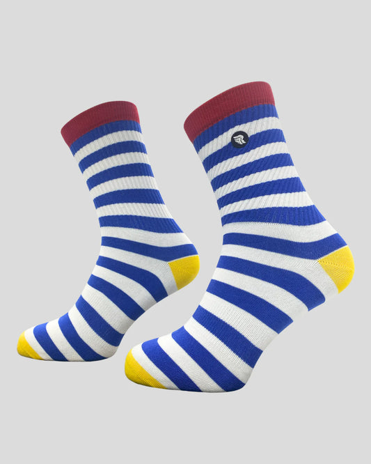 Riding Culture Riding Stripes LT Socks - Yellow/White/Blue