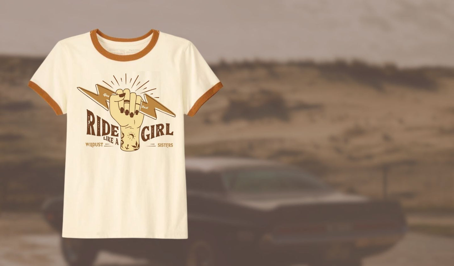 Wildust Sisters Retro T-Shirt - Ride Like A Girl