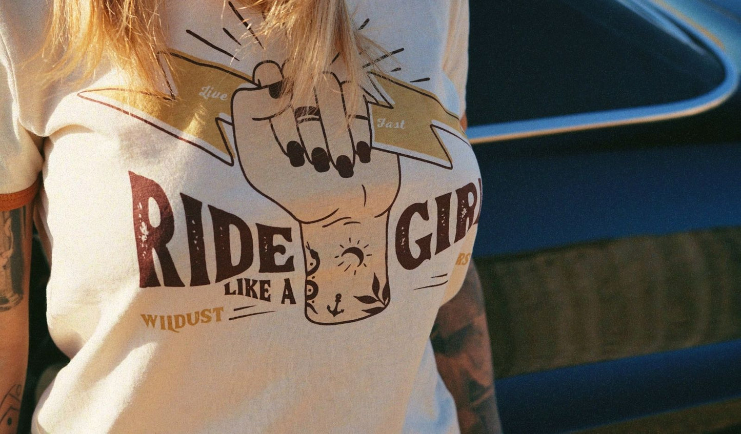 Wildust Sisters Retro T-Shirt - Ride Like A Girl